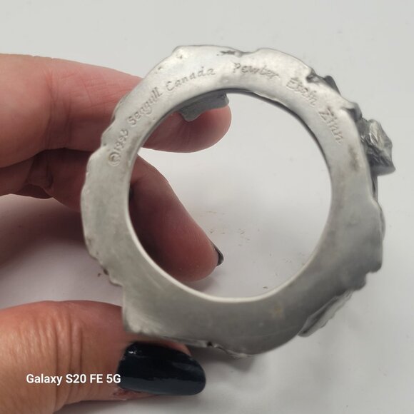 1993 Seagull Canada Pewter Etain Zinn Cats Votive Candle Holder Pewter Base Only - Picture 8 of 11